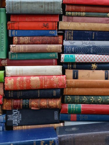 Stacks of colorful books