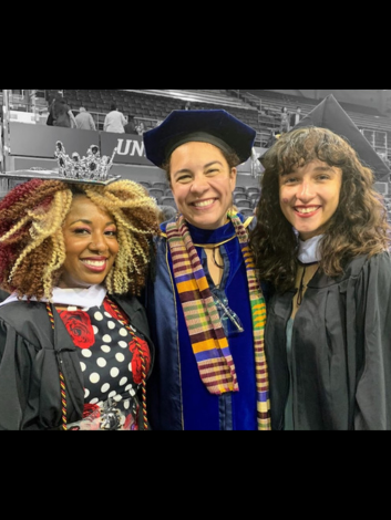 Lando Tosaya, Laura Irwin, and Ralina L. Joseph, 2018 Scholars and Society fellow.